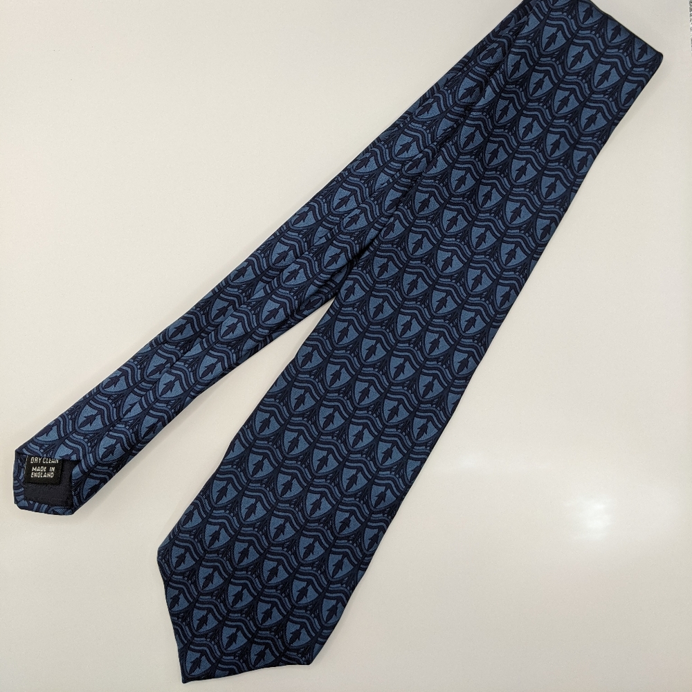 Aquascutum - Blue Printed Pattern Men's Neck Tie